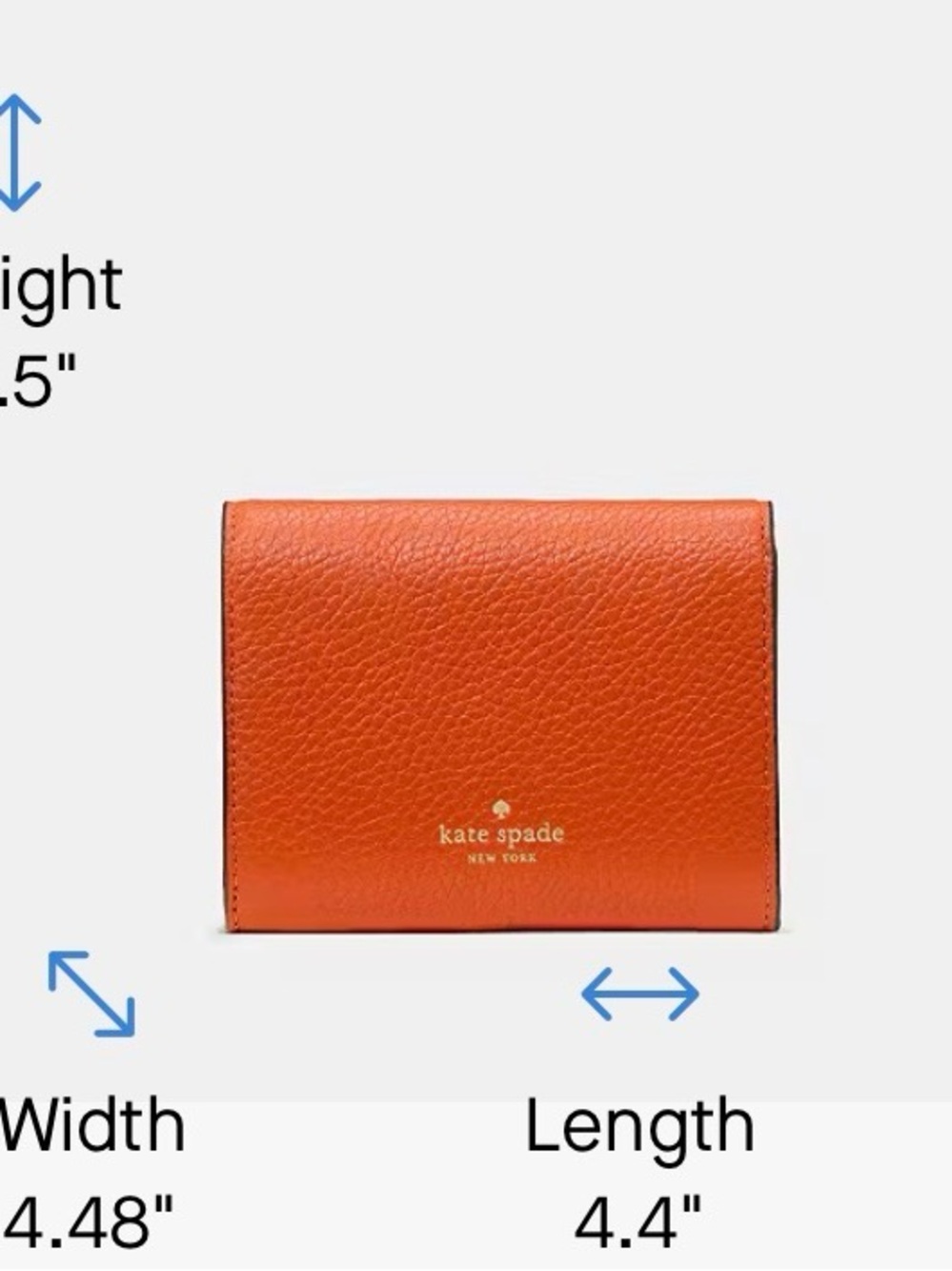 kate spade “Kayla” Pebbled Leather Bifold Wallet - Picture 5 of 5